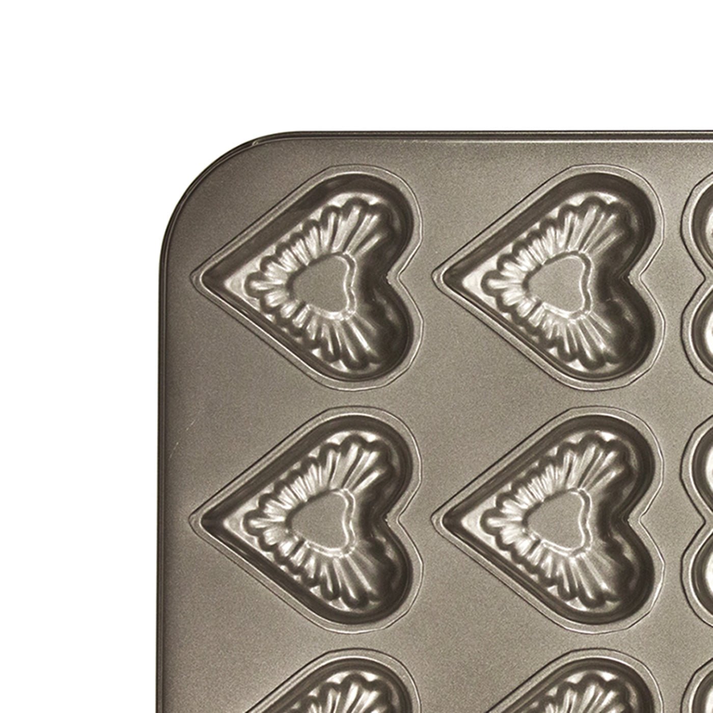 Форма за Кексчета, Незалепваща Тава за Печене на Мъфини - за 12 броя, Сърца - Терзико