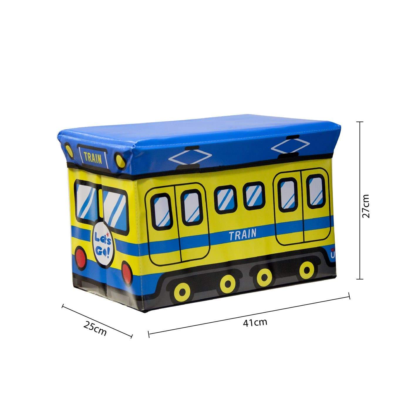 Детска Сгъваема Табуретка-Кутия за Съхранение и Сядане, Влак - Terzico