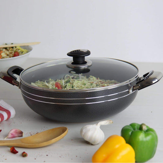 Уок Тиган Una с Капак и Две Дръжки, Незалепващо Покритие - 24 см - Terzico