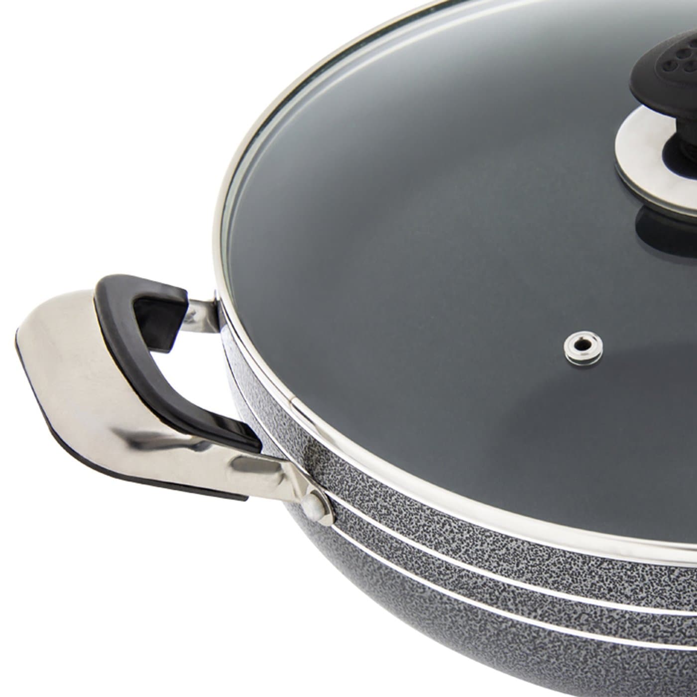 Уок Тиган Una с Капак и Две Дръжки, Незалепващо Покритие - 24 см - Terzico